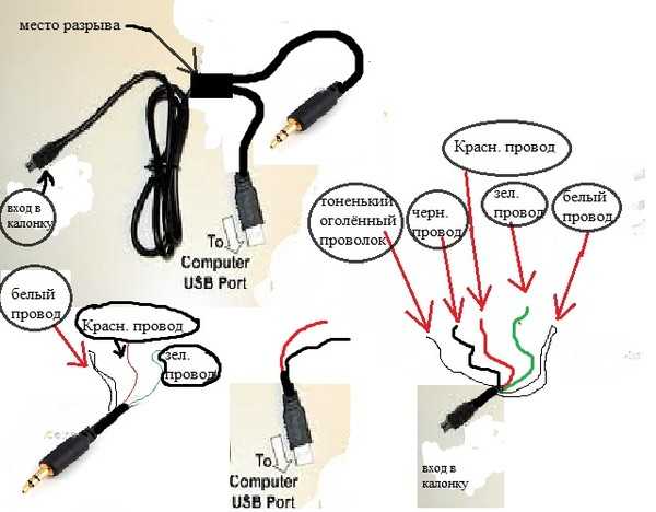 Каким проводом подключить колонки. USB aux адаптер распиновка. Схема компьютерных колонок подключение проводов. Колонки к компьютеру с USB распиновка звук. Схема подключения проводов колонок.