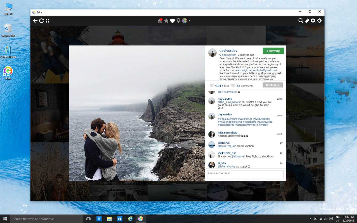 Fb post ru. Инстаграмм для компьютера. Instagram на ПК. Instagram для виндовс. Instagram Windows 10.