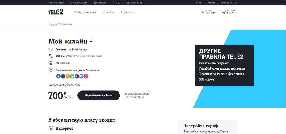 Безлимит внутри сети. Безлимит внутри сети