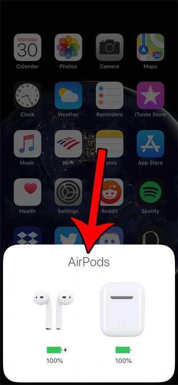Как проверить заряд airpods на iphone